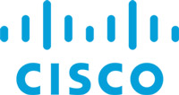 Cisco logo in blue and white