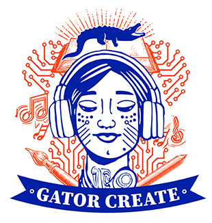 An illustration to advertise the Gator Create Student Competition