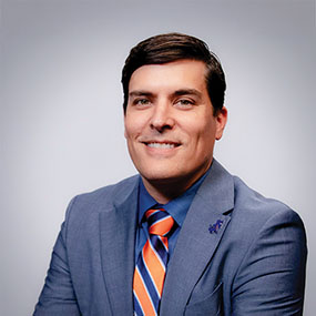 Portrait photography of professor Garrett Beatty